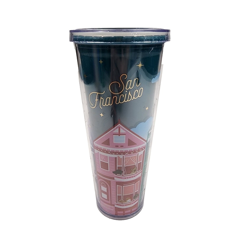 Starbucks San Francisco Painted Ladies Large Venti Cold Cup Tumbler No Straw